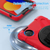 For Xiaomi Redmi Pad SE 8.7 Rotatable Holder Silicone Hybrid PC Tablet Case with Shoulder Strap(Red)