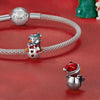 SCC2415 Christmas Snowman Bracelet Beads 925 Silver Beads Accessories