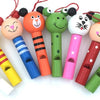 2 PCS Creative Cartoon Wooden Animal Whistle Children Environmental Protection Mobile Phone Backpack Pendant(Color and Style Random Delivery)