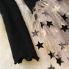 Autumn Girls Star Pattern Lace Sequins Long Sleeve Tutu Dress, Kid Size:140cm(Black)