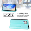 For Samsung Galaxy A22 4G RC01 Dual-Folded Magnetic Suction RFID Leather Phone Case(Mint Green)