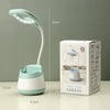 USB Charging LED Desk Light Eye Protection Lamp with Pen Holder and Phone Holder(CS276-1 Blue)