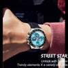 OLEVS 2875 Men Multifunctional Sports Chronograph Waterproof Quartz Watch(Blue)