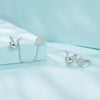 Sterling Silver Rabbit Clock Stud Earrings Ring Set
