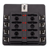 1 in 8 Out Fuse Box PC Terminal Block Fuse Holder Kits with LED Warning Indicator for Auto Car Truck Boat