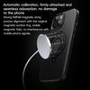 For iPhone 14 / 13 Carbon Fiber MagSafe Phone Case with 360 Degree Rotating Holder(Black Gold)