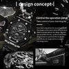 OCHSTIN 6100D Multifunctional Quartz Waterproof Luminous Steel Strap Men Watch(Silver 02)
