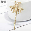 2 PCS Retro Hair Accessories Fashion Temperament Matte Bee Hair Clip(Gold)