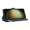 For Samsung Galaxy S25+ 5G Multifunctional Frosted Zipper Wallet Leather Phone Case(Blue)