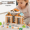 122pcs/Box Children Architecture Building Blocks Wooden House Mortise And Tenon Structure Assembled Toy