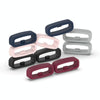 18mm Black Silicone Watch Strap Retainer Rings (10pcs)