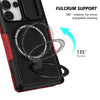 For Samsung Galaxy S25 Ultra 5G Sliding Camshield MagSafe Holder TPU Hybrid PC Phone Case(Black Red)