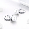 Round Shell Bead Earrings Simple Ladies Silver Earrings