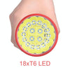 3 Gears, DB18 18xT6, Luminous Flux: 5400lm LED Flashlight, Without Battery (Red Black)