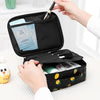 Large Capacity Portable Lady Waterproof Padded Travel Cosmetic Bag Beautician Storage Bags Women Makeup Bag(Style A Black Lemon)