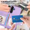 For Samsung Galaxy M16 5G / F16 5G Button Card Bag RFID Anti-theft Phone Case(Purple)