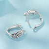 S925 Sterling Silver Oxidized Ear Buckle Wing Shape Earrings(SCE1795)