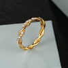 Woman Classical Cubic Zirconia Twist Shape Ring, color:gold(8)