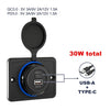 Car Ship Modified Waterproof USB Socket Charger, Model: UCC-350 QC+PD Fast Charge 30W
