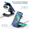 S6 3 In 1 Multi-function Magnetic Wireless Charger Stand for iPhone & iWatch & AirPods(Black)