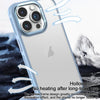 For iPhone 14 Pro Max Hardware Side Cooling Skin Feel Frosted Metal Lens Frame Phone Case(Blue)