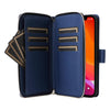 For iPhone 12 / 12 Pro Nine-card Slots Zipper Wallet Bag Leather Phone Case(Blue)