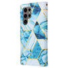 For Samsung Galaxy S25 Ultra 5G Marble Bronzing Stitching Leather Phone Case(Blue)