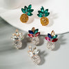 1 Pair Alloy Inlaid Colorful Rhinestone Pineapple Earrings(Color)