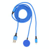 For iPhone / Apple Watch 2 In 1 8 Pin + Magnetic Charging Base Multi-function Charging Cable, Length: 1m(Blue)