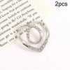 2pcs Silk Scarf Corner Clasp Ring Shirt Hem Cinching Fixed Clothing Accessories, Model: Silver Love