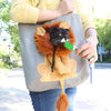 Lion Cat Carrier Bag, Small, Lake Blue - Expandable Canvas