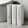 Bathroom Toilet Toilet Brush Integrated Pressing Open Lid Square Trash Can Set with Brush(White)