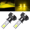 2 PCS H3 DC9-36V / 36W / 3000K / 6000LM IP68 Car / Motorcycle Mini COB LED Headlight Lamps / Fog Light(Gold Light)