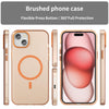 For iPhone 15 Plus MagSafe Frosted Translucent TPU + PC Full Coverage Phone Case(Orange)