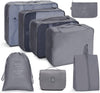 8 In 1 Toiletry Bag Travel Storage Bag Set Folding Storage Bag(Gray)