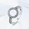 2 PCS Alloy Lucky Circle Diamond Halo Rings, Ring Size:7(Black)