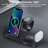For Samsung Series 3 in 1 15W Earphones/Phones/Watch Fold Wireless Charger Stand(Black)