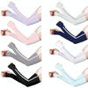 1 Pair Sunscreen Ice Silk Sleeves Outdoor Cycling Driving UV Protection Sleeves, Size: L(Purple+Orange)