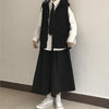 High Waist Drape Skirt Loose And Thin Mid-Length A-Line Skirt, Size: L(Black)