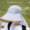 1039 Summer Children Fisherman Hat Large Brim Shawl Sun Hat(Blue)