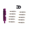 A5589 10 PCS Bicycle French Valve Core with Purple Disassembly Tool