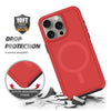For iPhone 14 Pro Max Shockproof MagSafe Armor PC Hybrid TPU Phone Case(Red+Black)