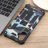 For Samsung Galaxy A06 4G Camouflage Armor Kickstand TPU Hybrid PC Magnetic Phone Case(Light Blue)