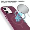For iPhone 11 Shockproof MagSafe Armor PC Hybrid TPU Phone Case(Wine Red+Light Pink)