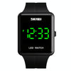 SKMEI 1541 Fashion Led Watch Square Couple Model Waterproof Electronic Watch Silicone Watch(Black)
