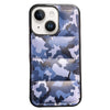 For iPhone 13 Camouflage Eiderdown Airbag Phone Case(Blue-A)