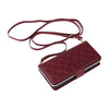For Samsung Galaxy S25 5G Crossbody Rhombic Zipper Tower Buckle Leather Phone Case with Lanyard(Wine Red)