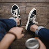 Men Canvas Shoes Casual Sneakers, Size: 39(Black)