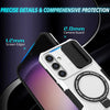 For Samsung Galaxy S25 5G Sliding Camshield MagSafe Holder TPU Hybrid PC Phone Case(Black White)