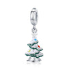 S925 Sterling Silver Pendant Platinum Plated Christmas Tree Beads DIY Bracelet Necklace Accessories